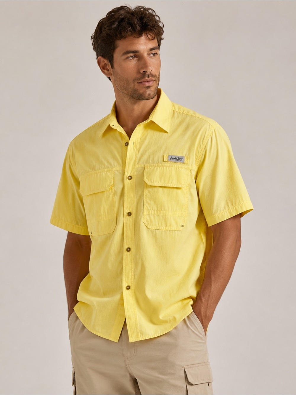 Bimini Bay Butter Yellow Outdoor Sports Shirt Size M